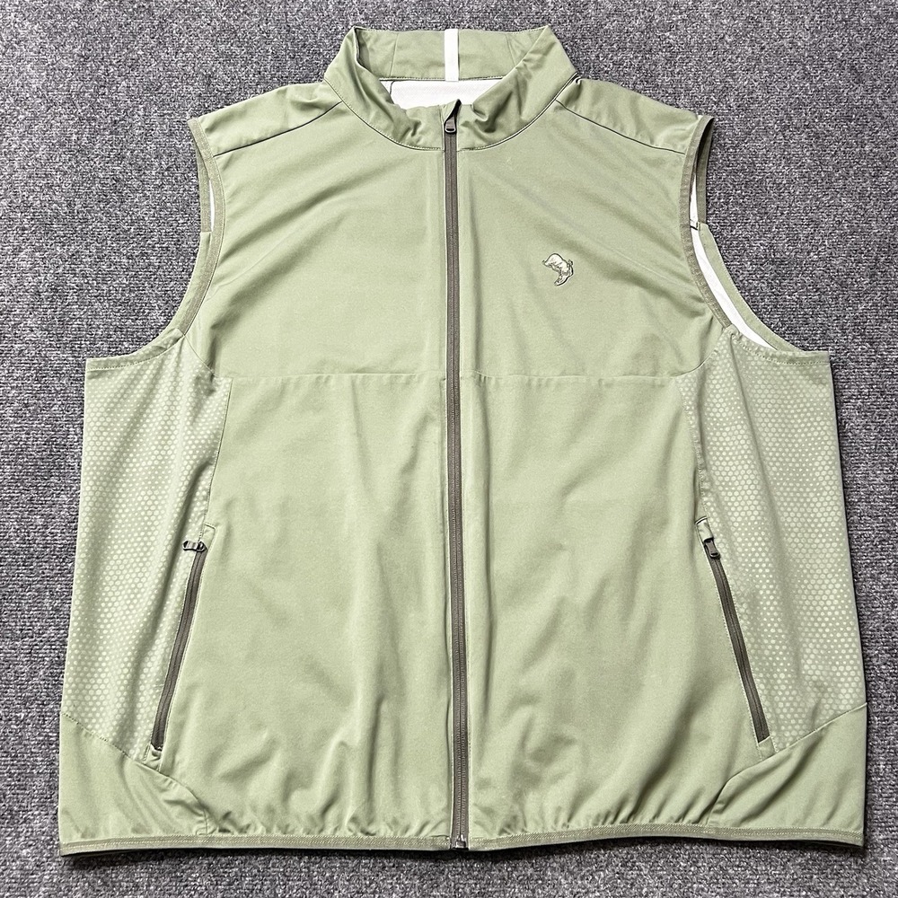RLX Ralph Lauren Stratus Vest Packable Water Repellent Green Full Zip Size XXL